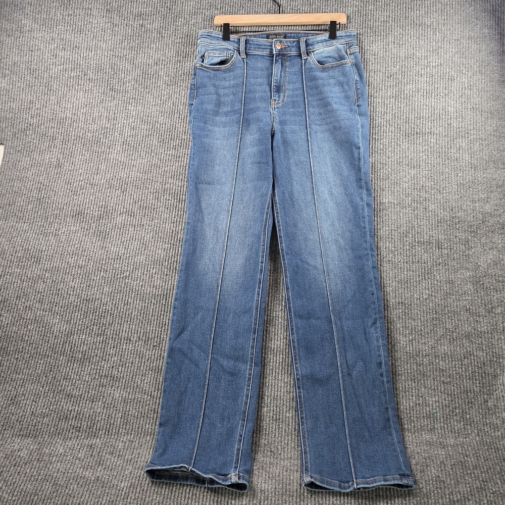 Judy Blue Seam You Later Straight Leg Jeans Womens Size 15/32 High Waist Stretch